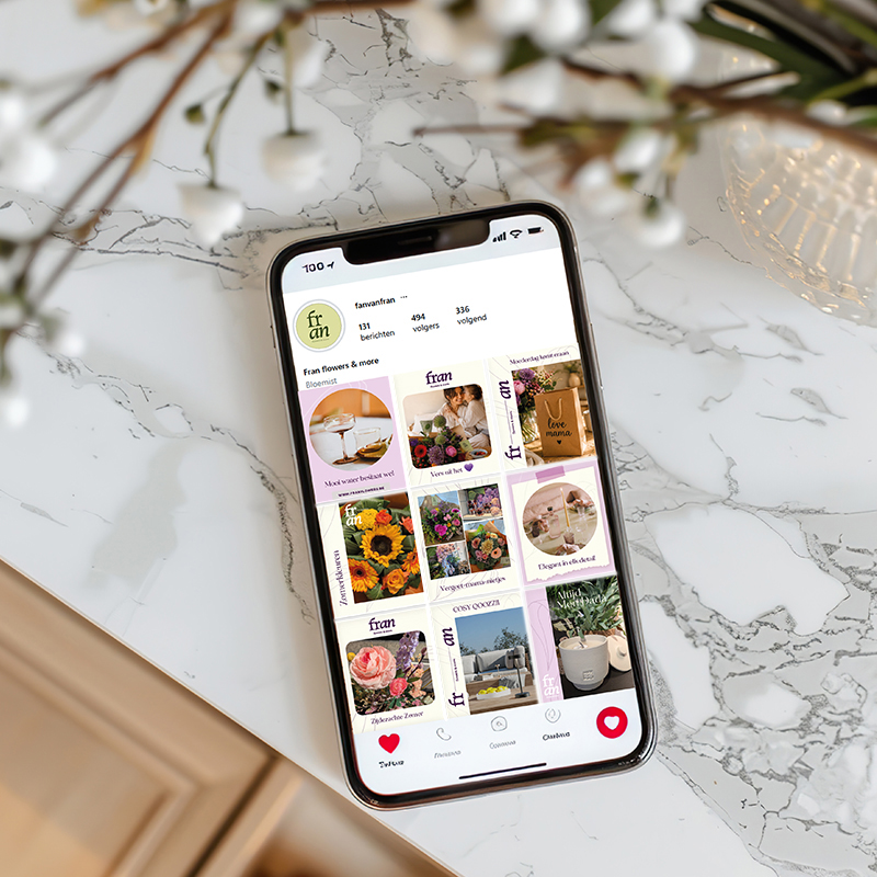 Creatief communicatiebureau Solid Designs uit Gent maakt mockup van bedrijfspagina op Instagram