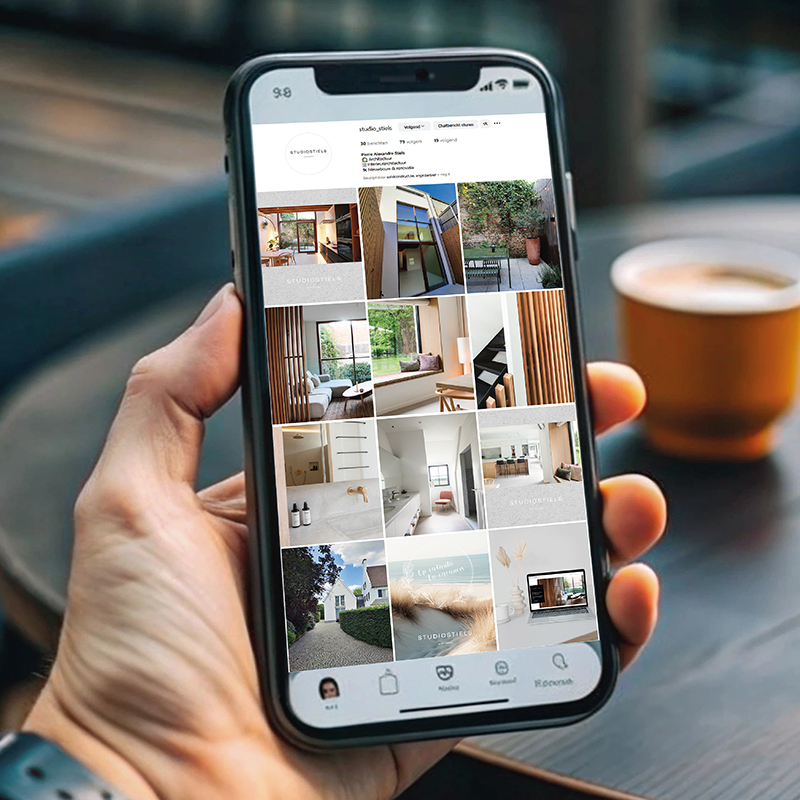 Communicatiebureau Gent maakt mockup van professionele Instagrampagina